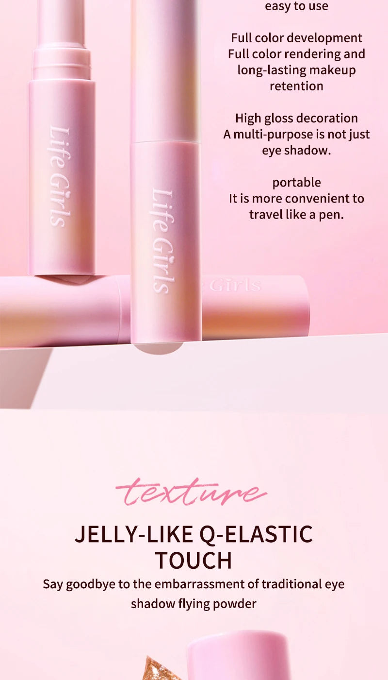 Crayon Fard à Paupières Jelly Brillant – Highlighter & Sourcils 2-en-1, Effet Nacré, Waterproof Longue Durée