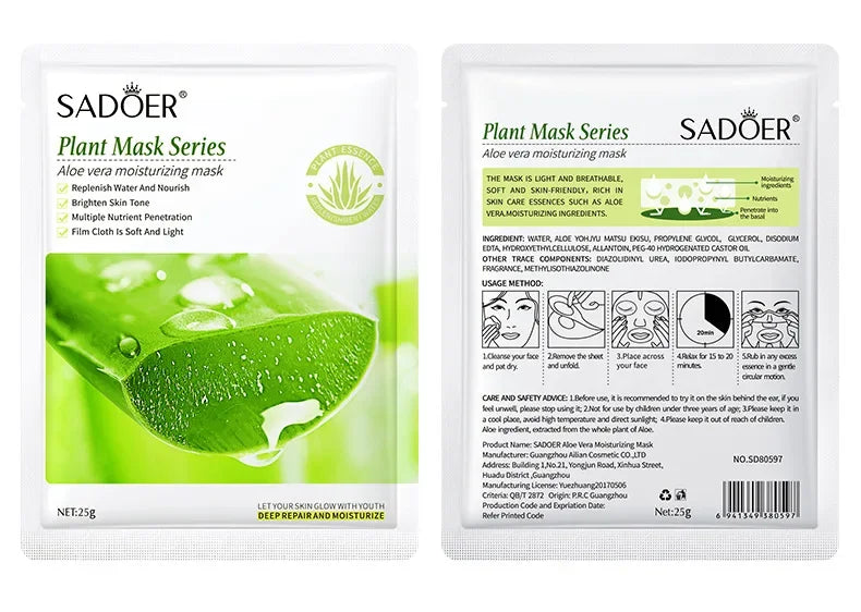 Masque Visage Plantes Naturelles – Lot de 8 Pièces Hydratant & Éclat