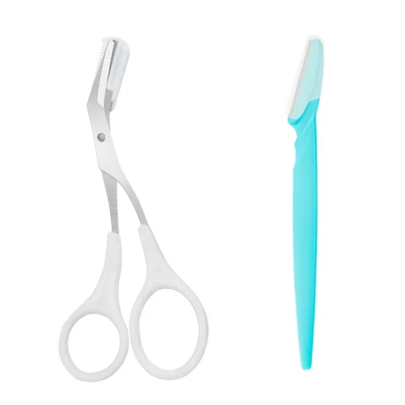 Ciseaux à Sourcils avec Peigne – Accessoires Maquillage en Acier Inoxydable pour Femmes