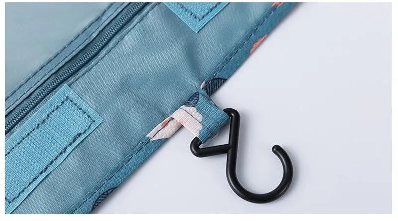 Trousse de Maquillage Voyage Femme – Pochette Imperméable avec Crochet pour Toilettes & Cosmétiques
