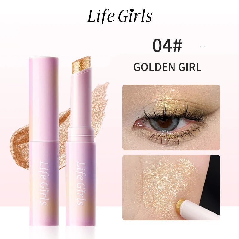 Crayon Fard à Paupières Jelly Brillant – Highlighter & Sourcils 2-en-1, Effet Nacré, Waterproof Longue Durée