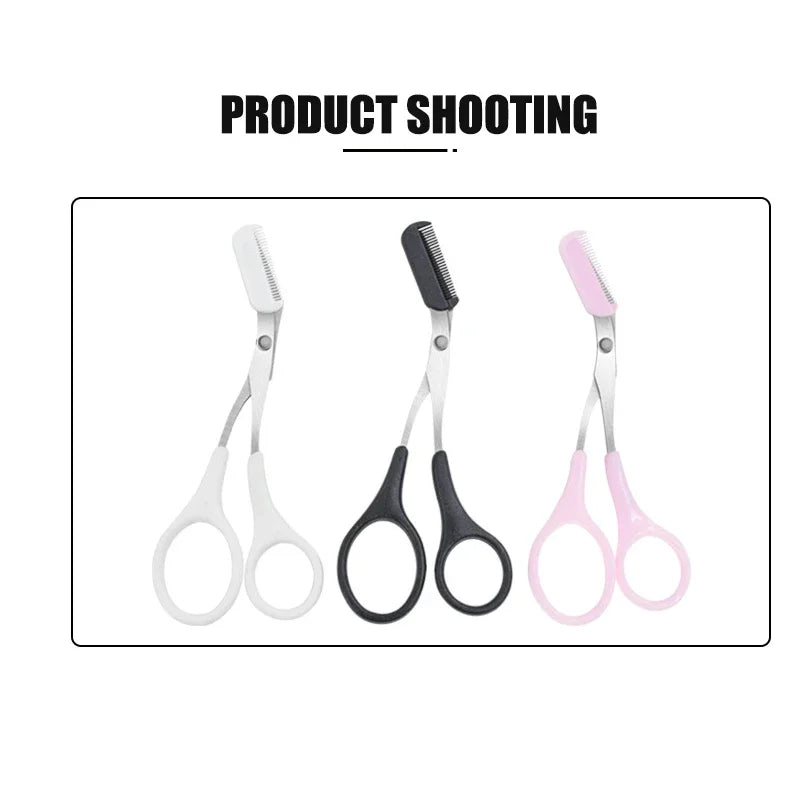 Ciseaux à Sourcils avec Peigne – Accessoires Maquillage en Acier Inoxydable pour Femmes