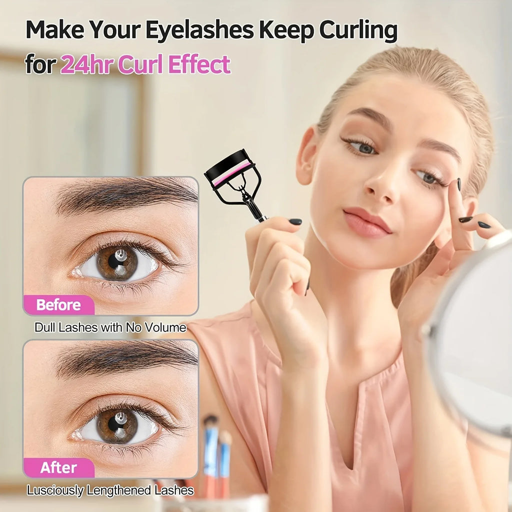 Recourbe-Cils Professionnel 11/16 Pièces avec 10 Recharges – Pince à Cils Longue Durée pour Femme