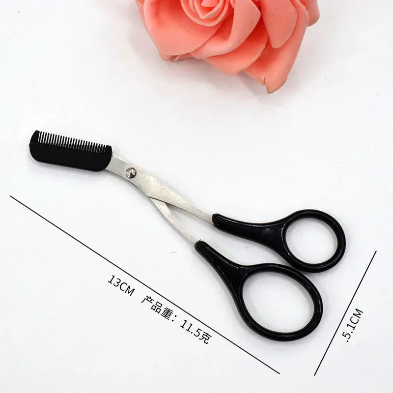 Ciseaux à Sourcils avec Peigne – Accessoires Maquillage en Acier Inoxydable pour Femmes