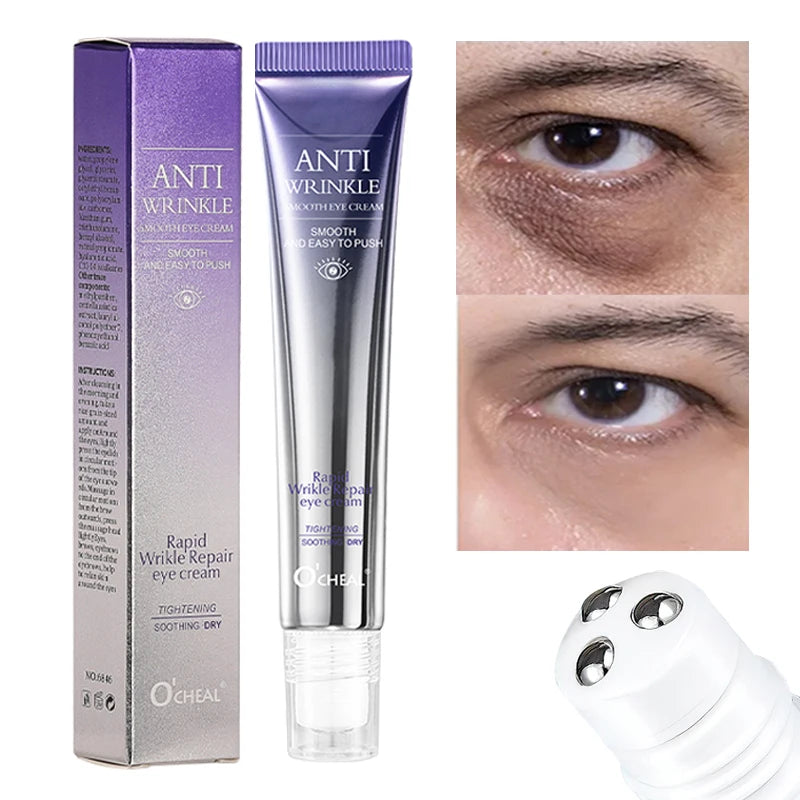 Crème Yeux Roller Massant O'CHEAL – Anti-rides, Anti-Cernes & Acide Hyaluronique 20g