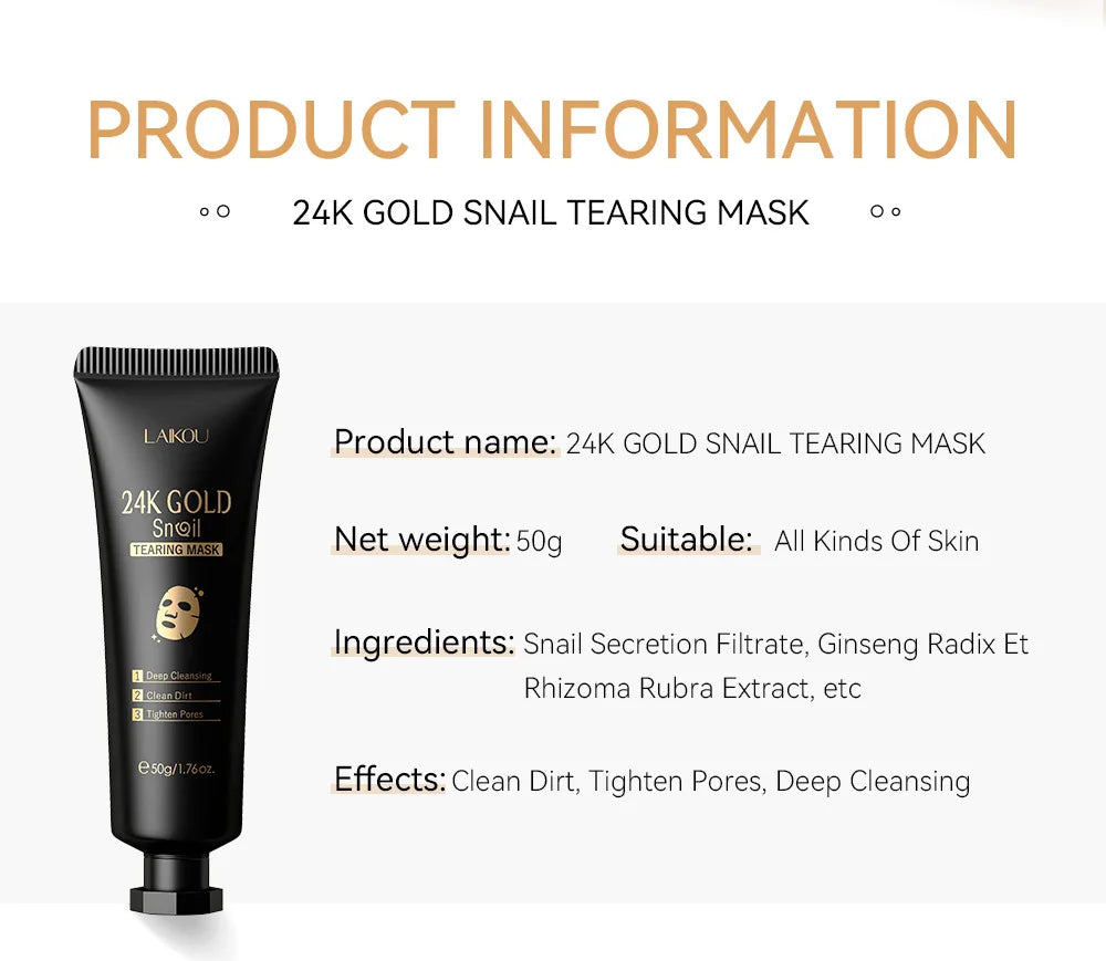 Masque Peeling Or 24K Sakura LAIKOU – Exfoliant & Éclat du Teint