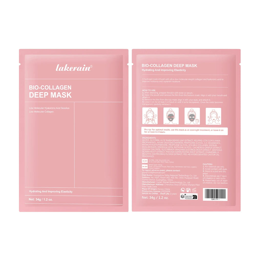 Masque Visage Bio-Collagène Profond – Soin Raffermissant & Hydratant 12 Pièces