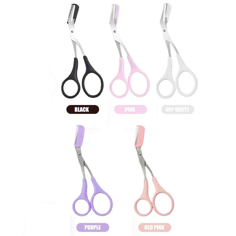 Ciseaux à Sourcils avec Peigne – Accessoires Maquillage en Acier Inoxydable pour Femmes