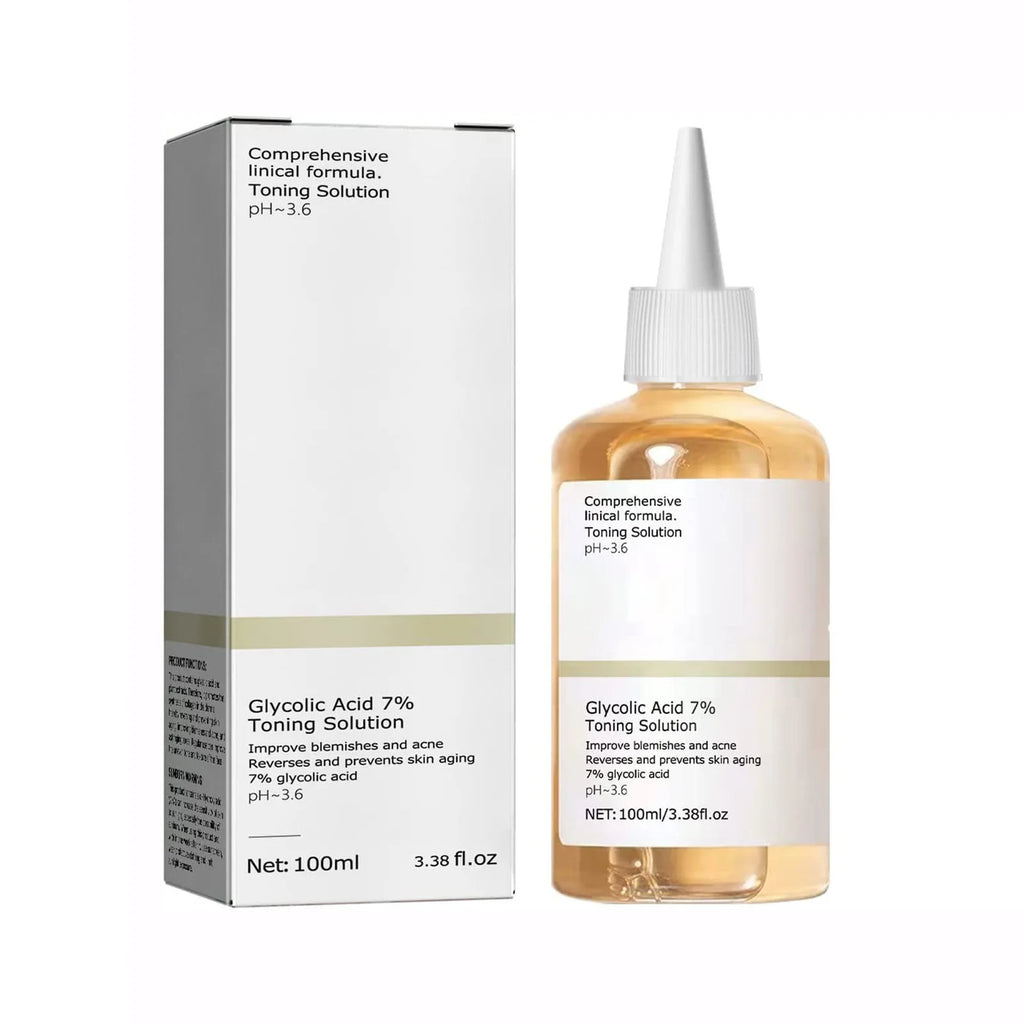 Solution Tonique à l'Acide Glycolique 7% – Soin Anti-Acné & Hydratant 100ml