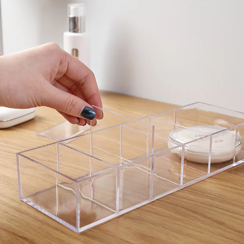 Organisateur Cosmétiques Acrylique Transparent – Boîte de Rangement Maquillage & Bijoux pour Bureau