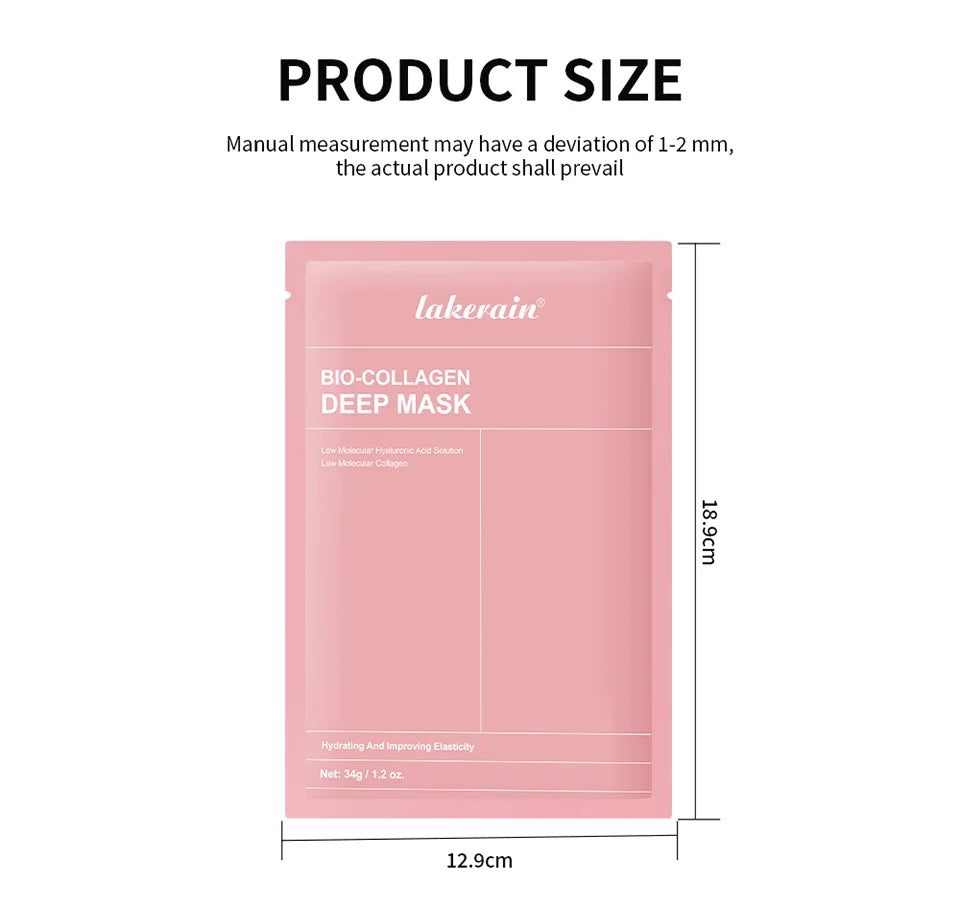Masque Visage Bio-Collagène Profond – Soin Raffermissant & Hydratant 12 Pièces