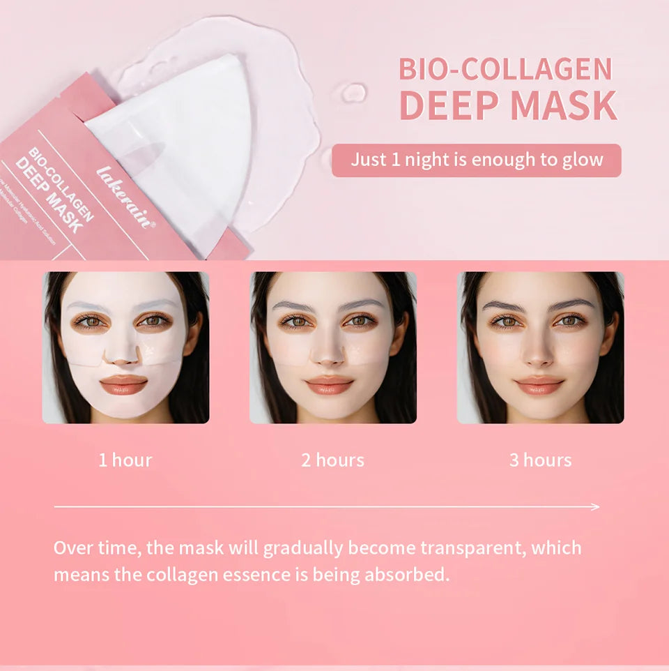 Masque Visage Bio-Collagène Profond – Soin Raffermissant & Hydratant 12 Pièces