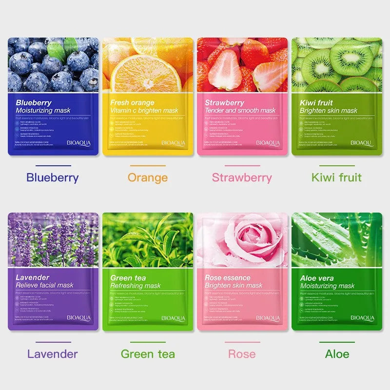 Masque Visage Plantes Naturelles – Lot de 8 Pièces Hydratant & Éclat