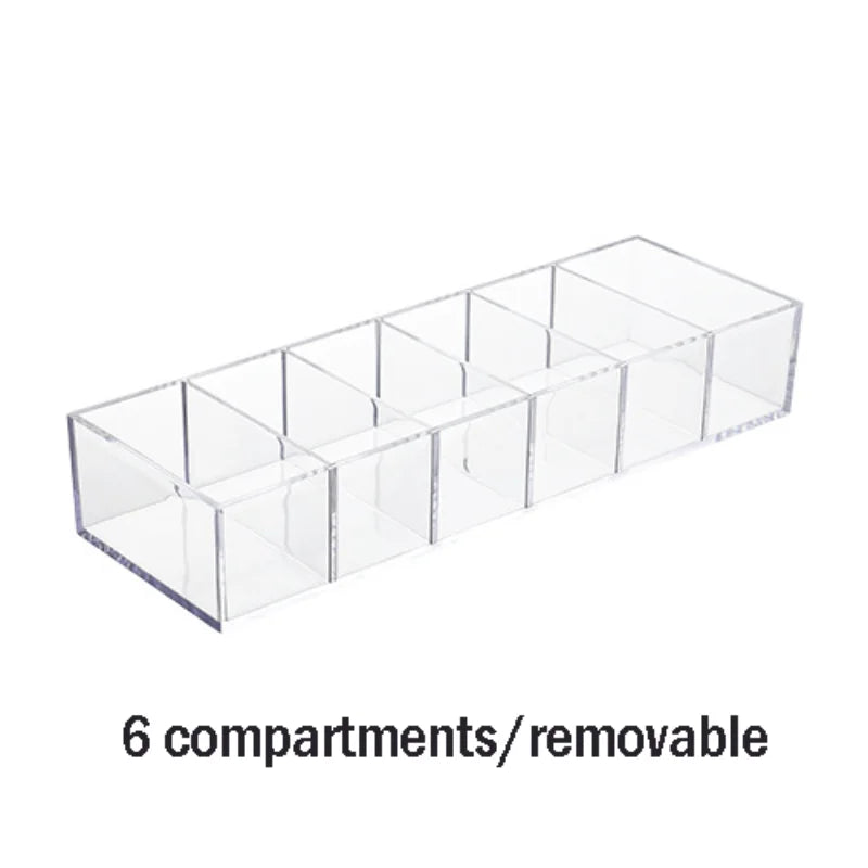 Organisateur Cosmétiques Acrylique Transparent – Boîte de Rangement Maquillage & Bijoux pour Bureau