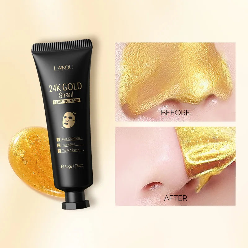 Masque Peeling Or 24K Sakura LAIKOU – Exfoliant & Éclat du Teint