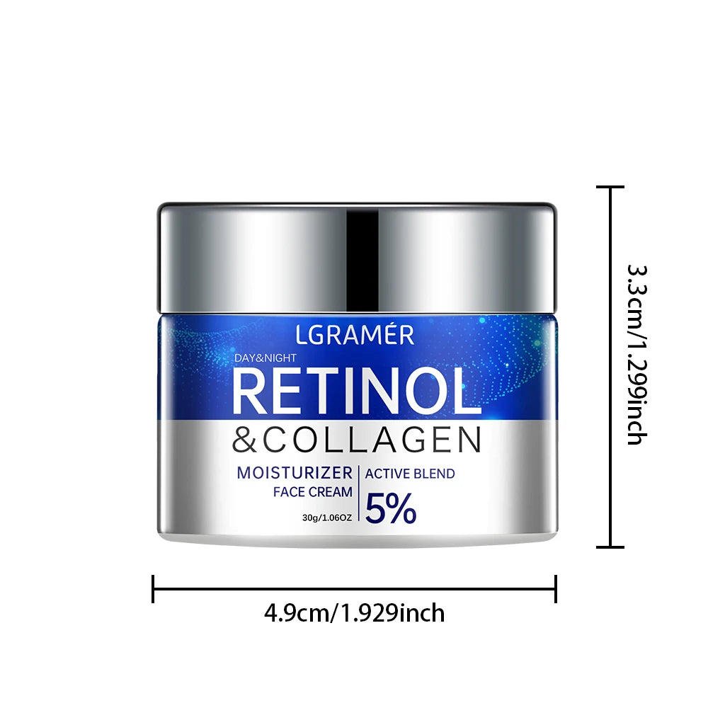 Crème Visage Rétinol LGRAMER – Anti-rides, Raffermissante & Éclat 30g/60g