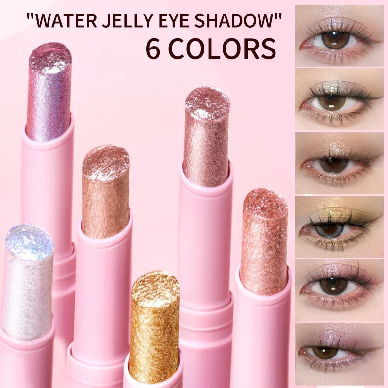 Crayon Fard à Paupières Jelly Brillant – Highlighter & Sourcils 2-en-1, Effet Nacré, Waterproof Longue Durée