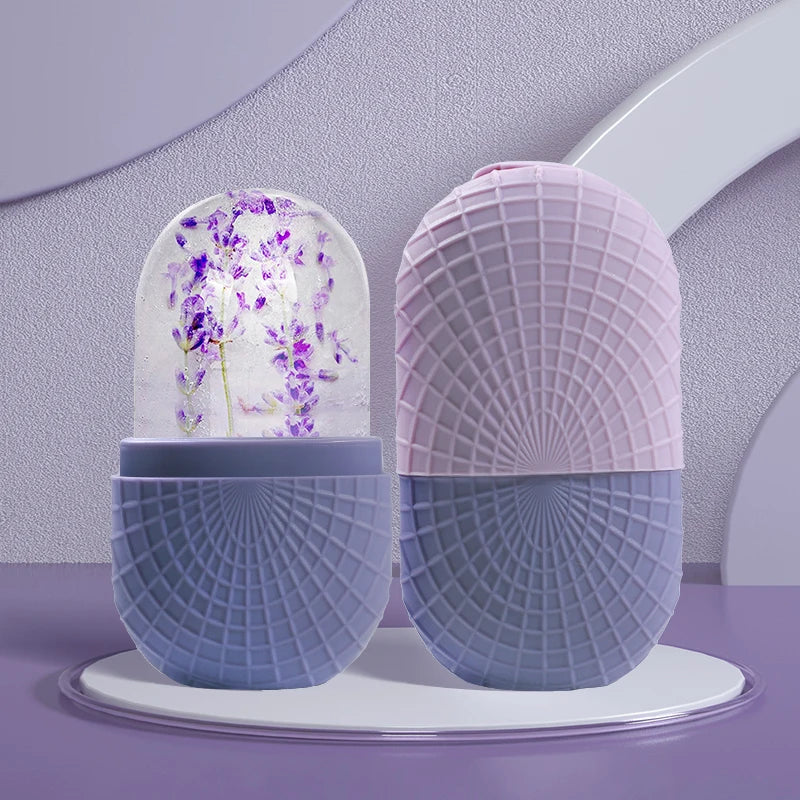 Rouleau de Glace Visage & Yeux – Massage Facial Silicone Réutilisable Anti-Fuites