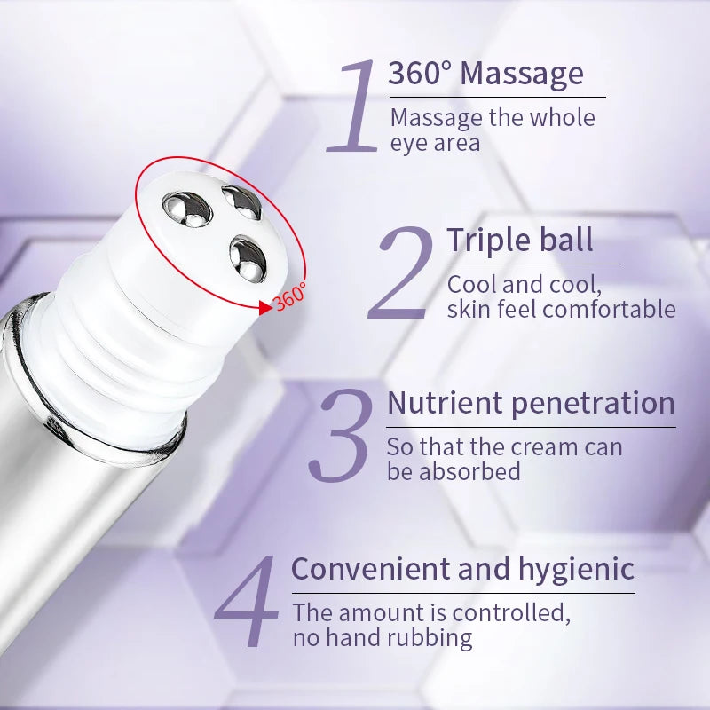 Crème Yeux Roller Massant O'CHEAL – Anti-rides, Anti-Cernes & Acide Hyaluronique 20g