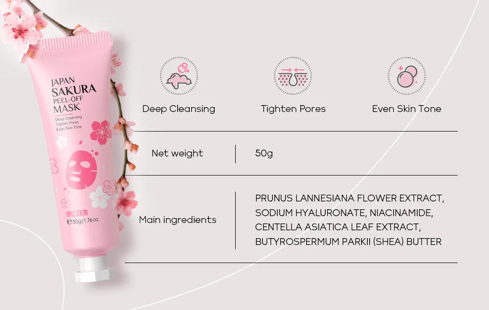 Masque Peeling Or 24K Sakura LAIKOU – Exfoliant & Éclat du Teint