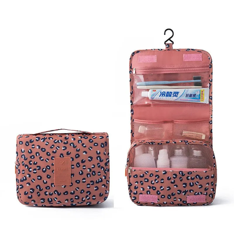 Trousse de Maquillage Voyage Femme – Pochette Imperméable avec Crochet pour Toilettes & Cosmétiques