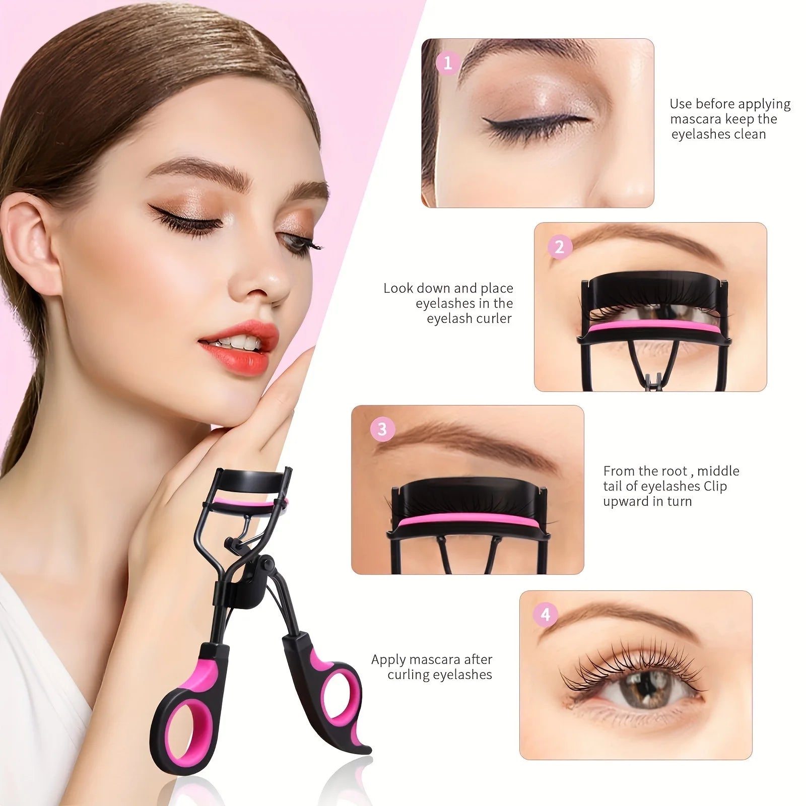 Recourbe-Cils Professionnel 11/16 Pièces avec 10 Recharges – Pince à Cils Longue Durée pour Femme