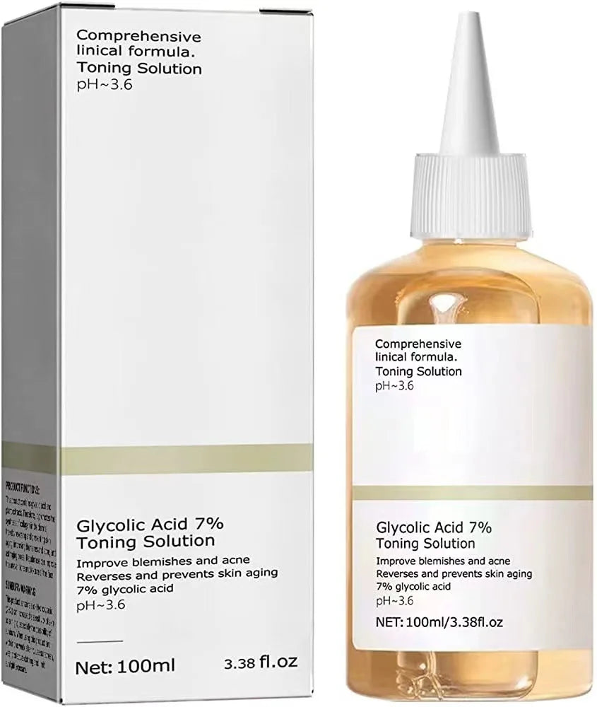 Solution Tonique à l'Acide Glycolique 7% – Soin Anti-Acné & Hydratant 100ml